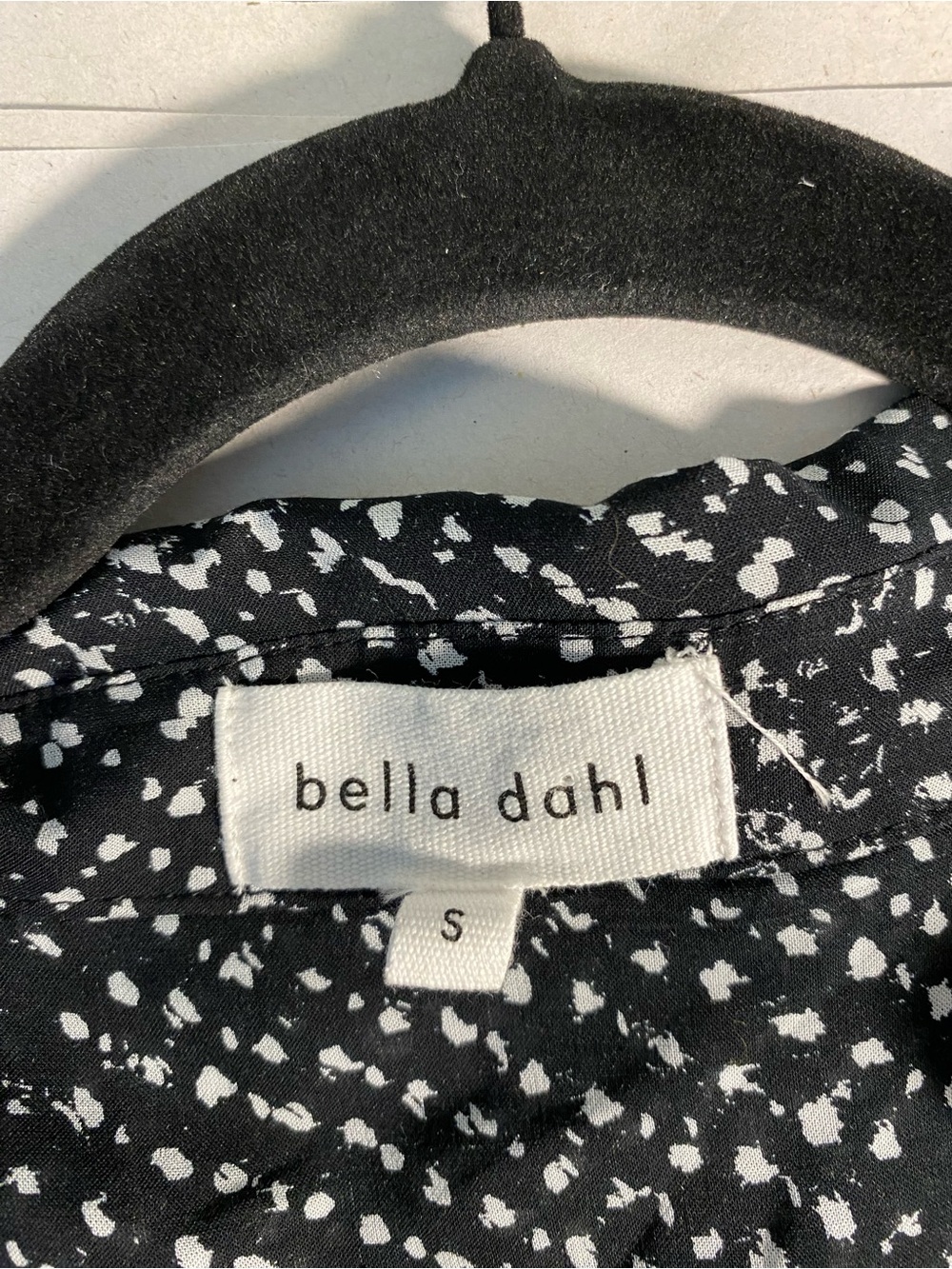 NWT Bella Dahl Black & White Printed Long-Sleeve Blouse - Picture 6 of 9